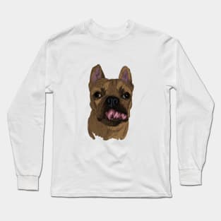 Bulldog draw with scribble art style Long Sleeve T-Shirt